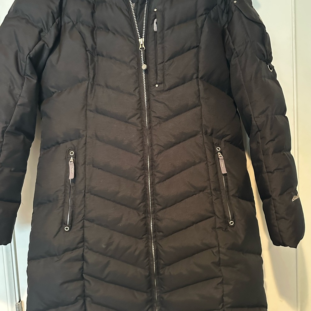 Eddie Bauer Women's Black Sun Valley Down Duffle Coat size M - Picture 5 of 8